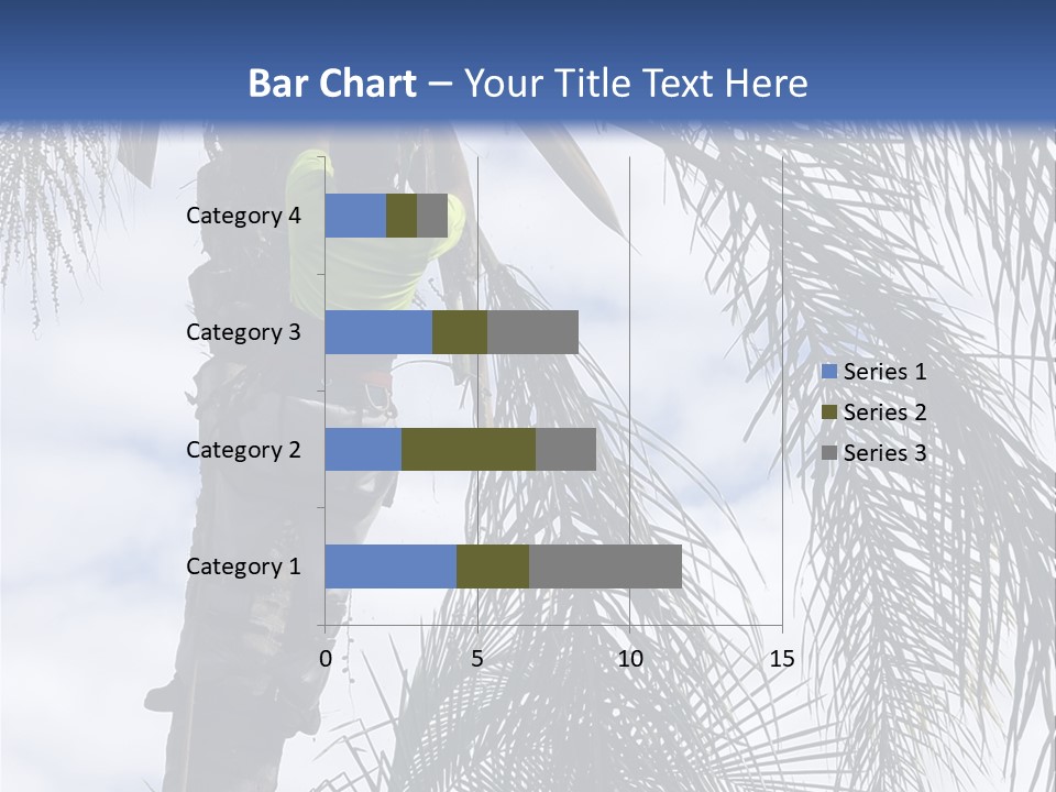 A Man In A Tree Trimming A Palm Tree PowerPoint Template