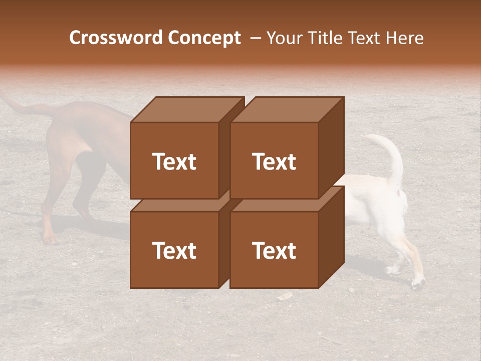 Puppy And Dog Playing PowerPoint Template