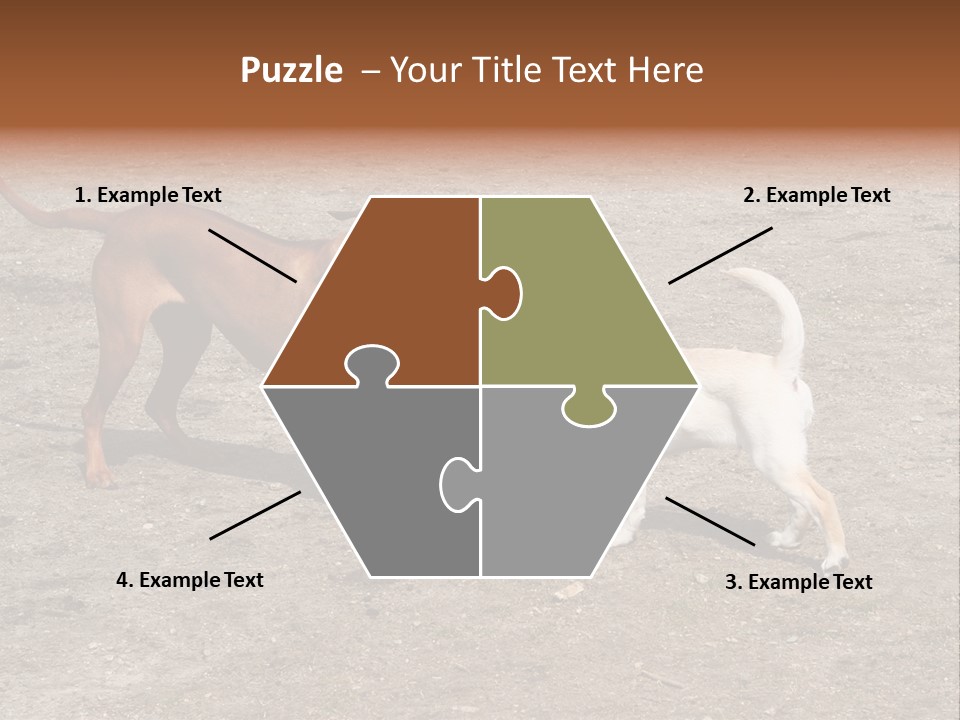 Puppy And Dog Playing PowerPoint Template