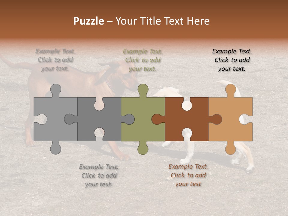 Puppy And Dog Playing PowerPoint Template