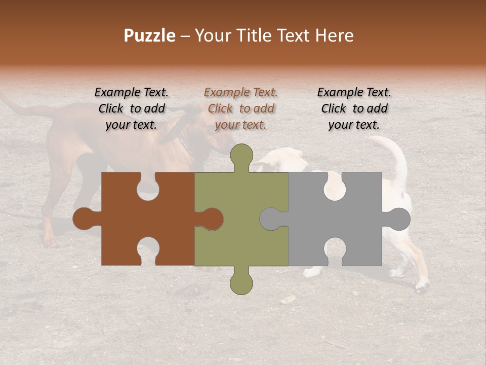 Puppy And Dog Playing PowerPoint Template