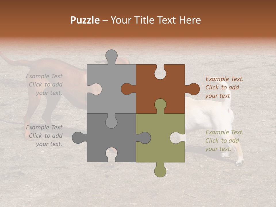 Puppy And Dog Playing PowerPoint Template