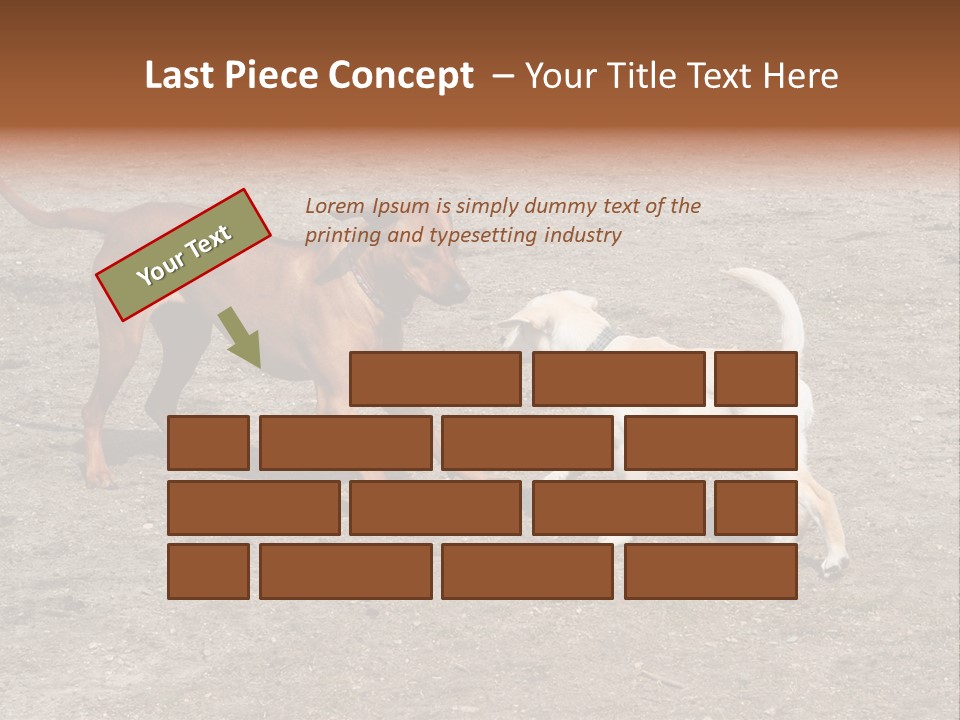 Puppy And Dog Playing PowerPoint Template