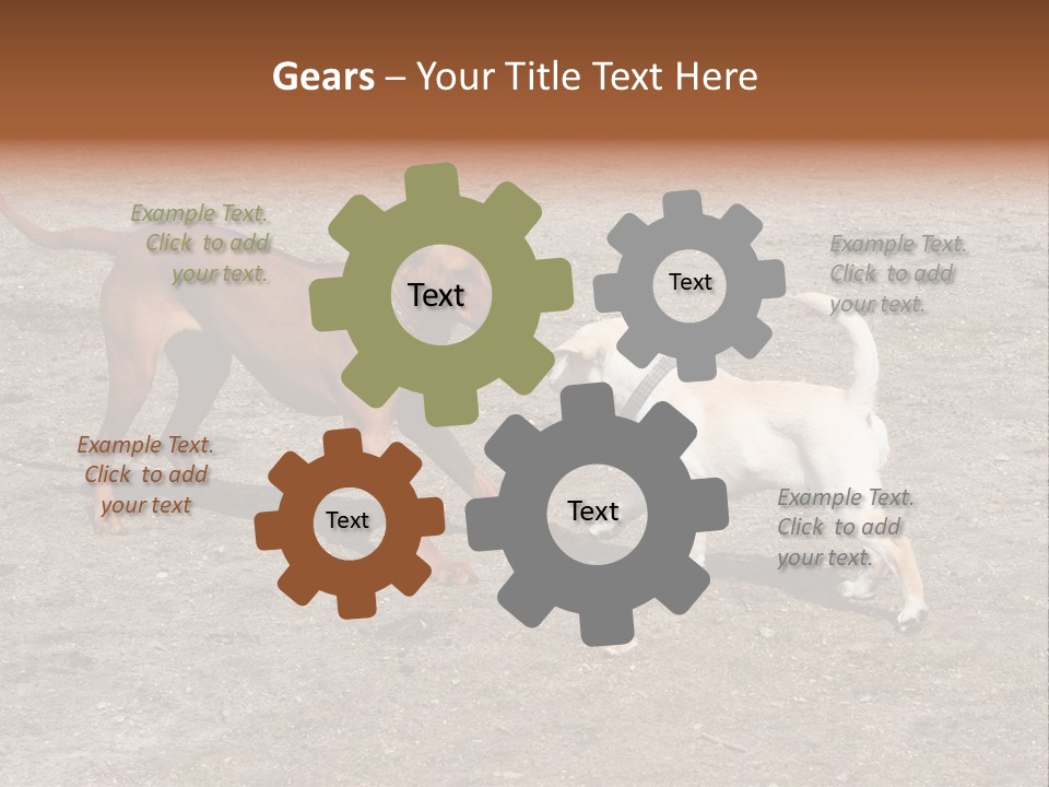 Puppy And Dog Playing PowerPoint Template