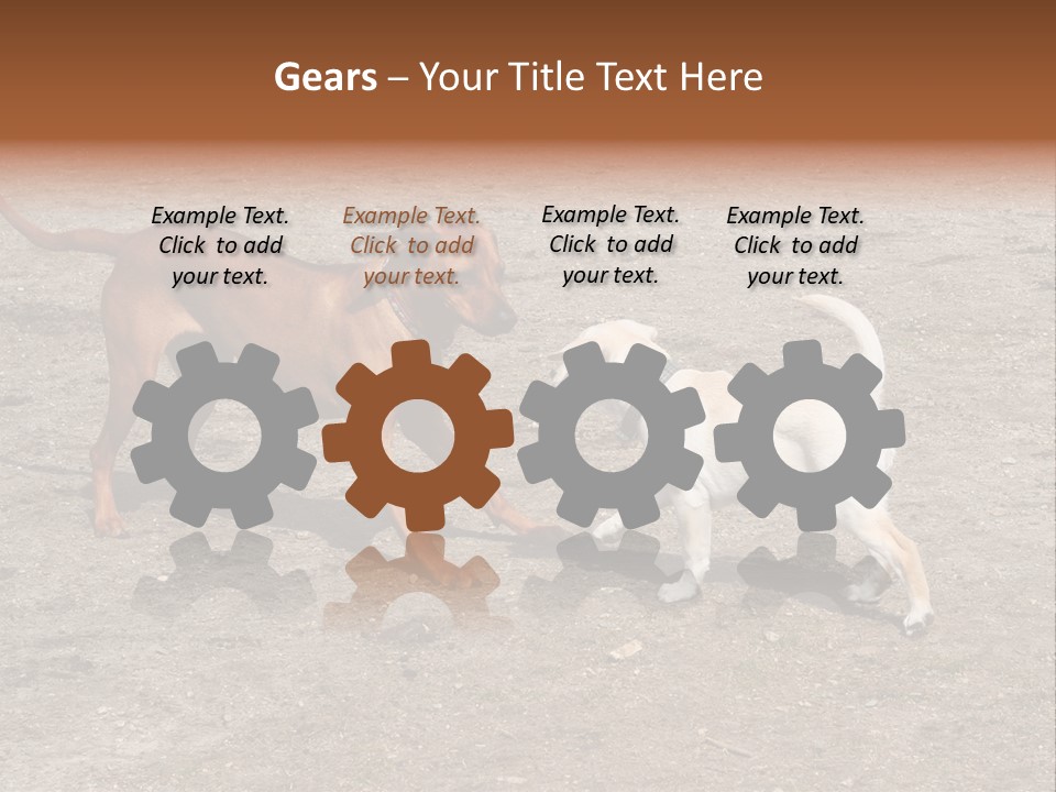 Puppy And Dog Playing PowerPoint Template