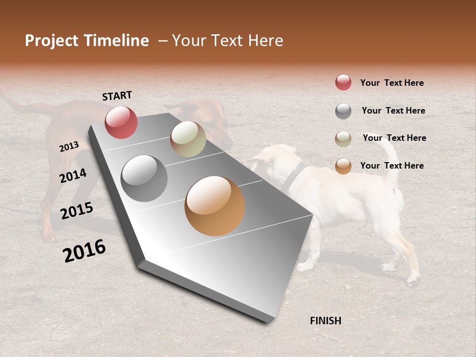 Puppy And Dog Playing PowerPoint Template