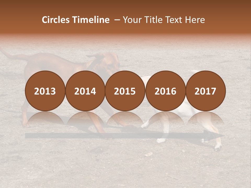 Puppy And Dog Playing PowerPoint Template