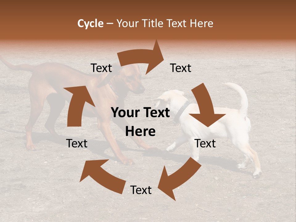 Puppy And Dog Playing PowerPoint Template