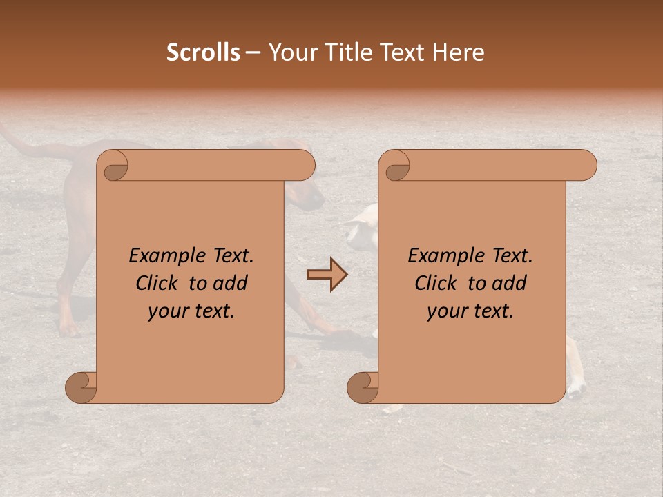 Puppy And Dog Playing PowerPoint Template