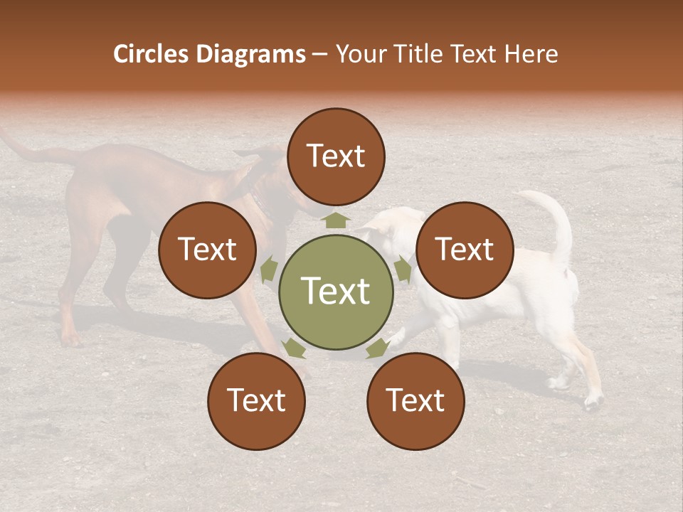 Puppy And Dog Playing PowerPoint Template