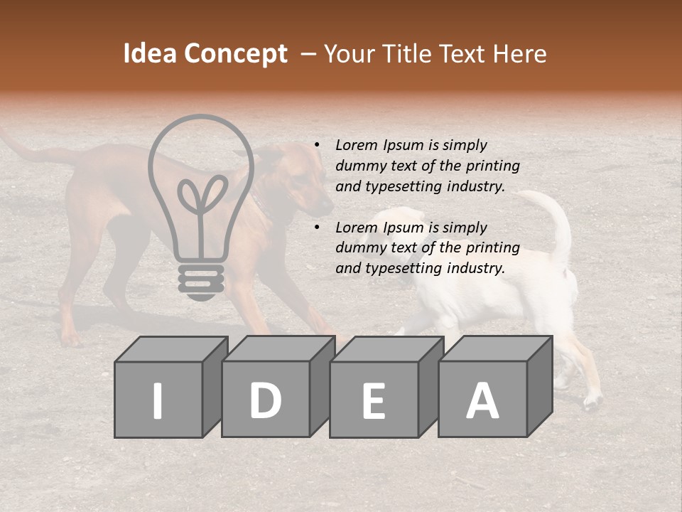 Puppy And Dog Playing PowerPoint Template