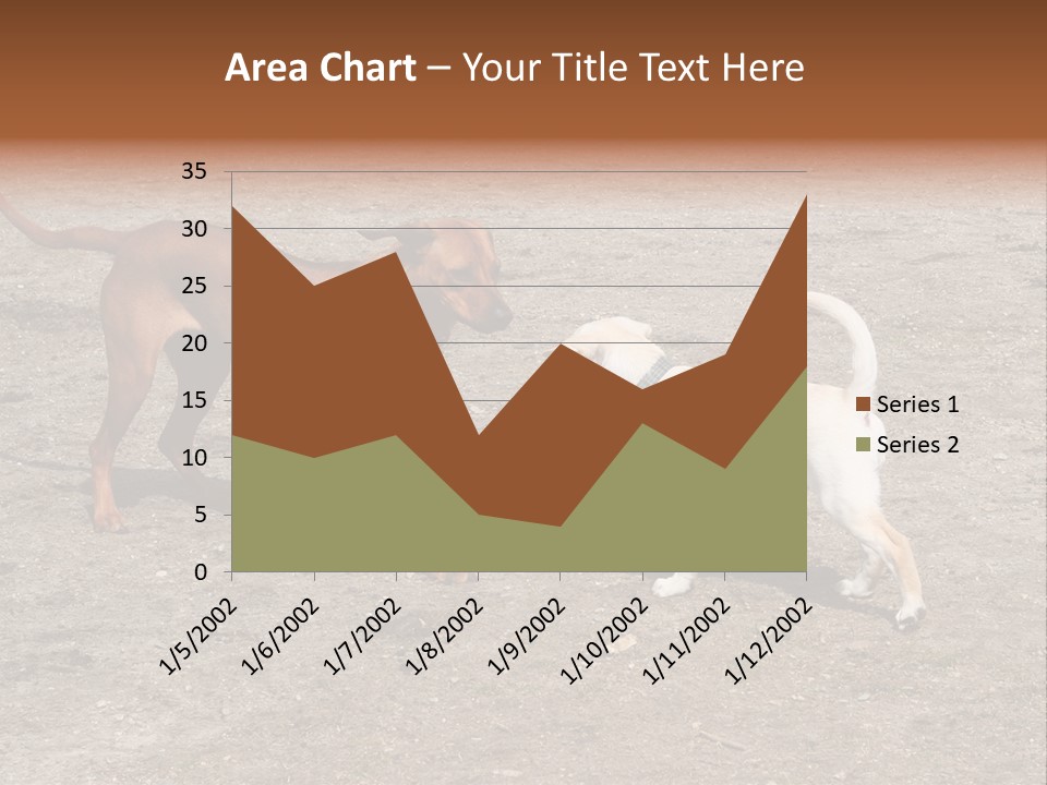 Puppy And Dog Playing PowerPoint Template