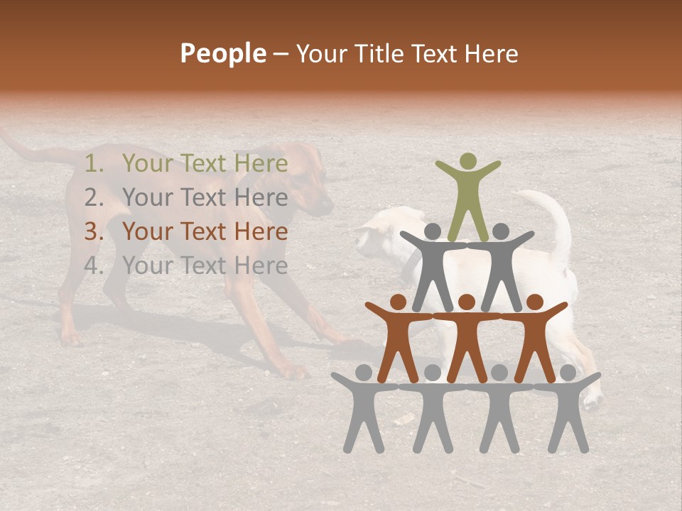 Puppy And Dog Playing PowerPoint Template