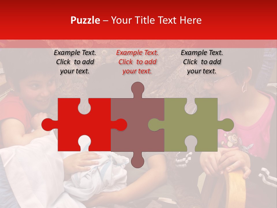 Kids Admiring Their Newborn Brother And Cousin At The Birthing Center. PowerPoint Template