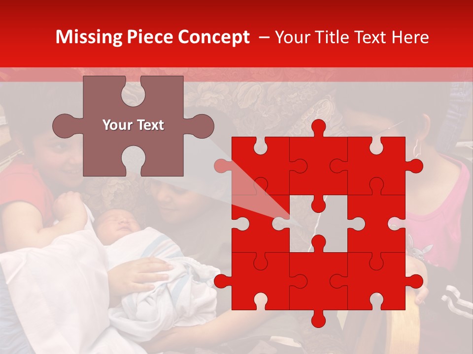 Kids Admiring Their Newborn Brother And Cousin At The Birthing Center. PowerPoint Template