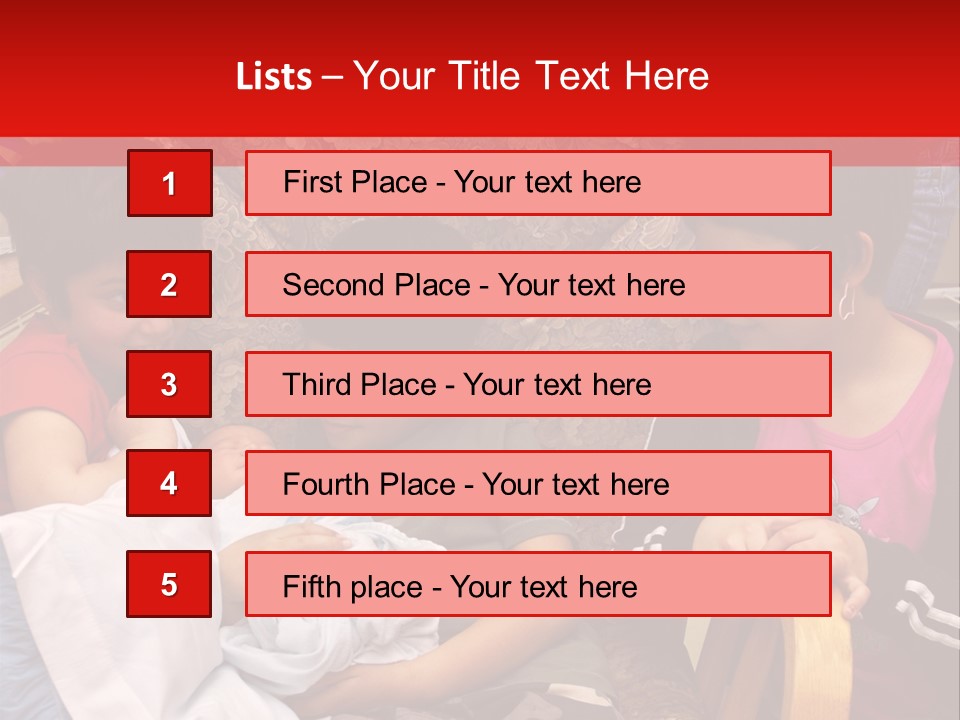 Kids Admiring Their Newborn Brother And Cousin At The Birthing Center. PowerPoint Template