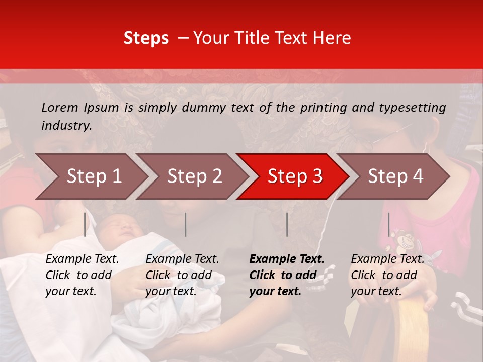 Kids Admiring Their Newborn Brother And Cousin At The Birthing Center. PowerPoint Template