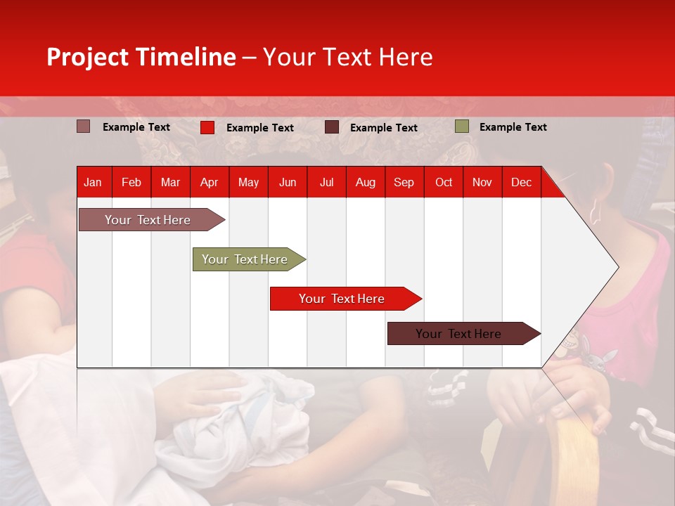 Kids Admiring Their Newborn Brother And Cousin At The Birthing Center. PowerPoint Template