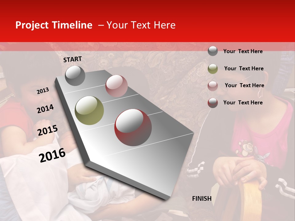 Kids Admiring Their Newborn Brother And Cousin At The Birthing Center. PowerPoint Template