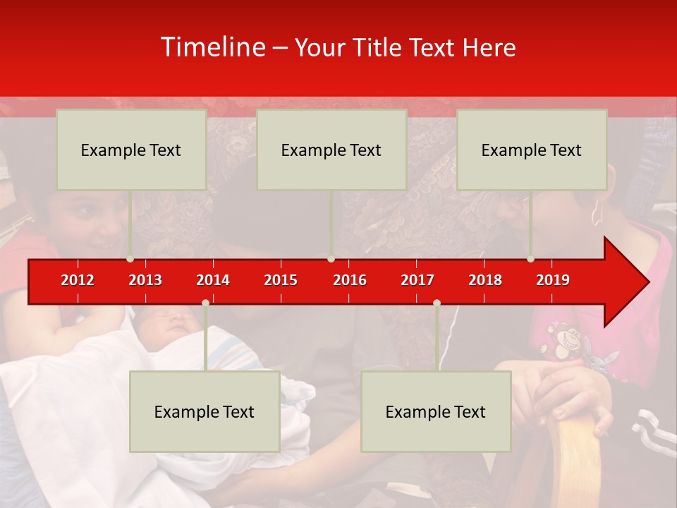 Kids Admiring Their Newborn Brother And Cousin At The Birthing Center. PowerPoint Template
