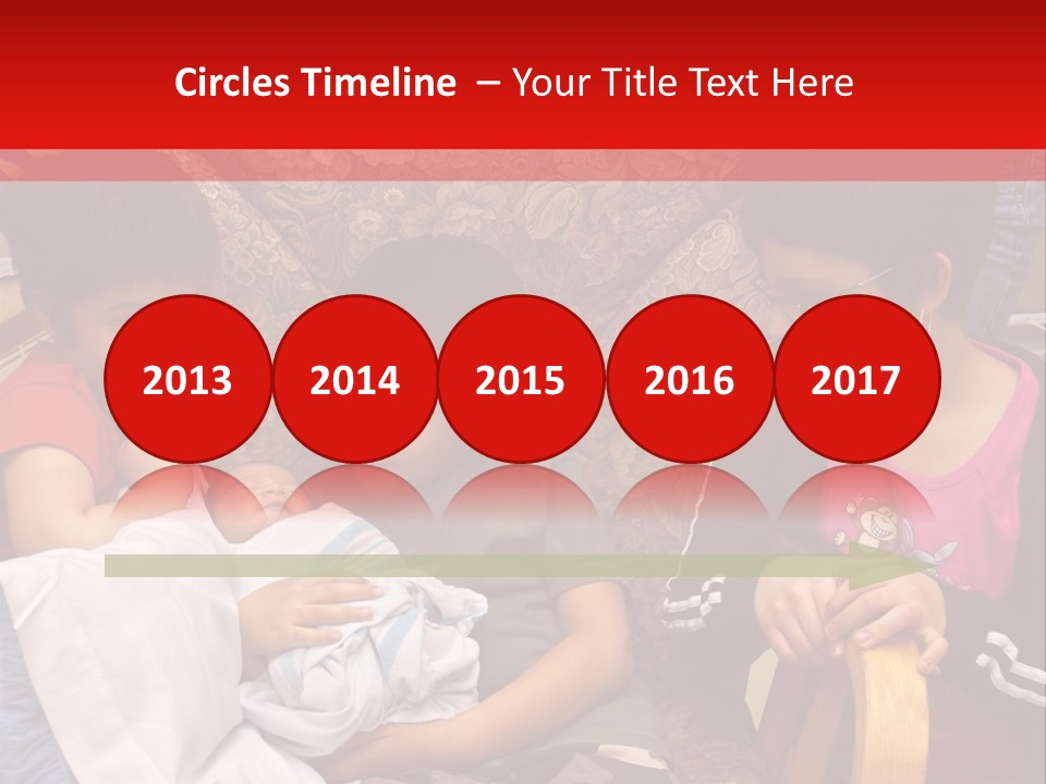 Kids Admiring Their Newborn Brother And Cousin At The Birthing Center. PowerPoint Template