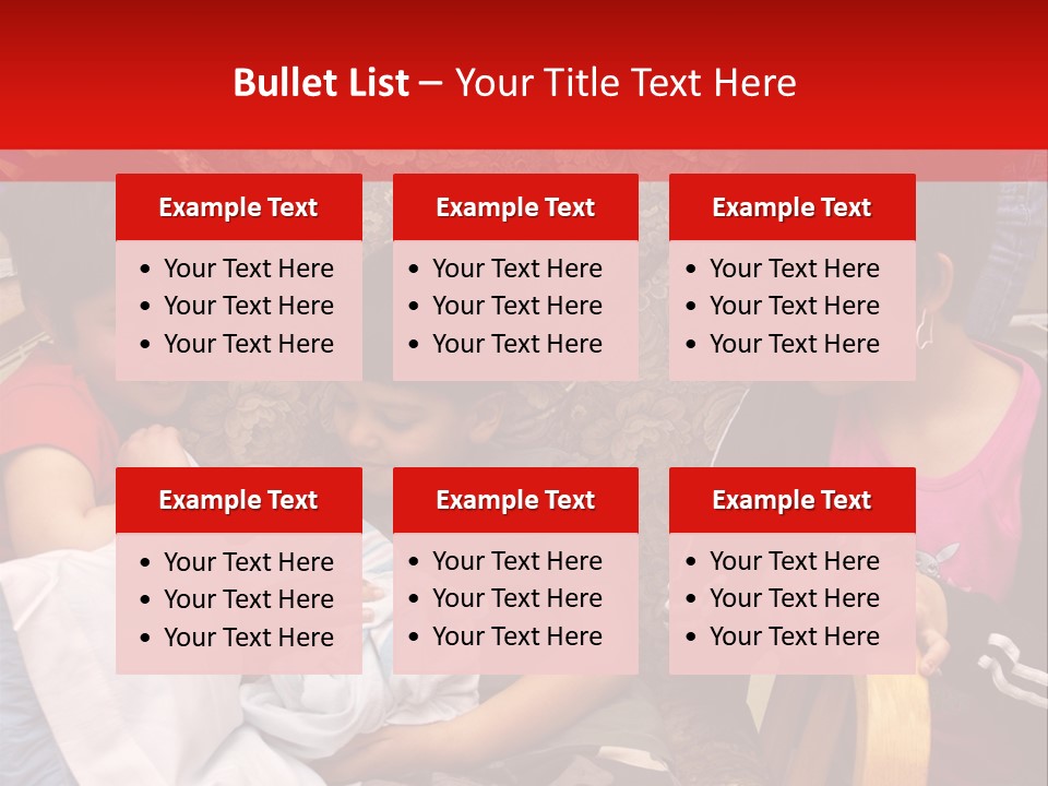 Kids Admiring Their Newborn Brother And Cousin At The Birthing Center. PowerPoint Template