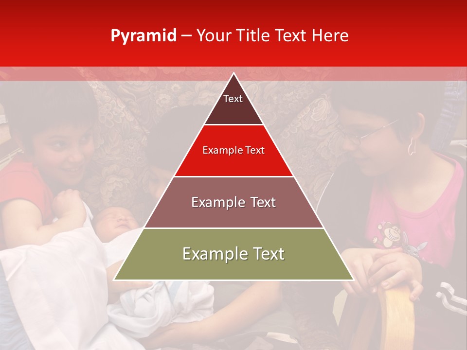 Kids Admiring Their Newborn Brother And Cousin At The Birthing Center. PowerPoint Template