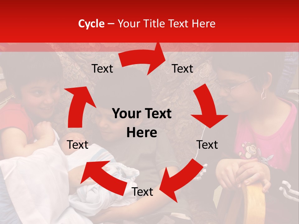 Kids Admiring Their Newborn Brother And Cousin At The Birthing Center. PowerPoint Template