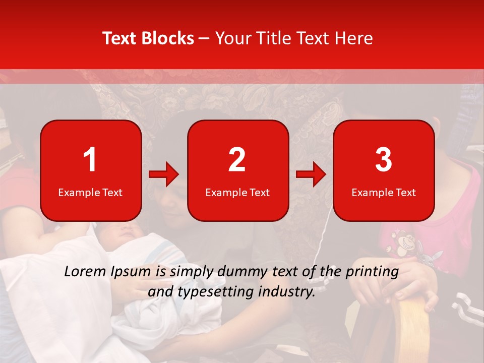 Kids Admiring Their Newborn Brother And Cousin At The Birthing Center. PowerPoint Template