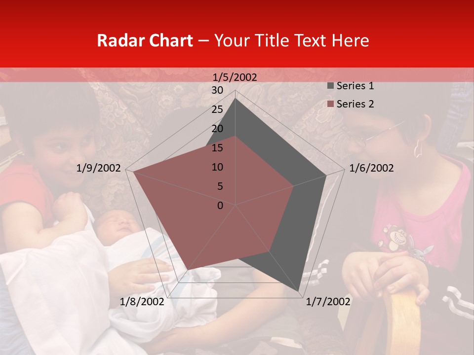 Kids Admiring Their Newborn Brother And Cousin At The Birthing Center. PowerPoint Template