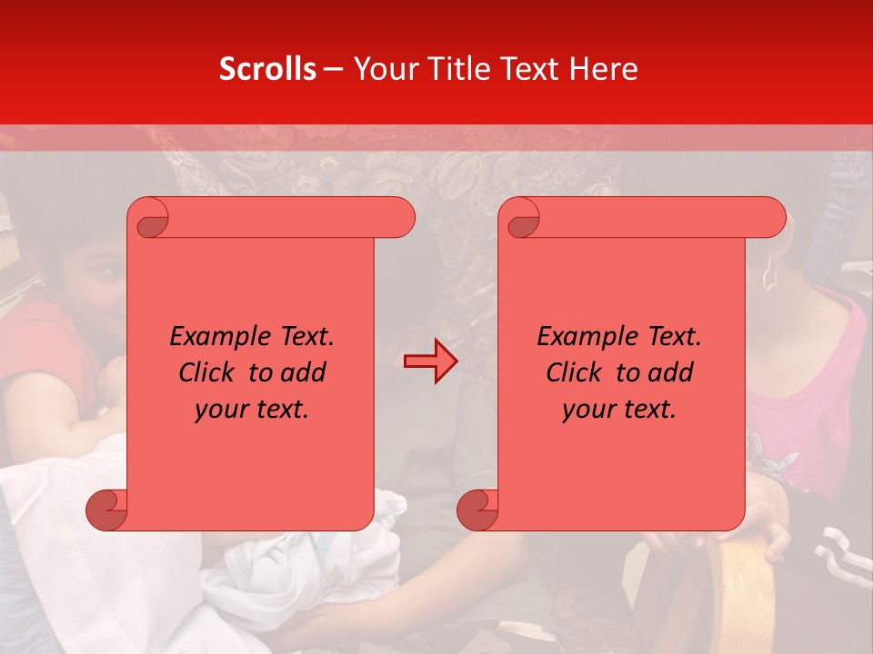 Kids Admiring Their Newborn Brother And Cousin At The Birthing Center. PowerPoint Template