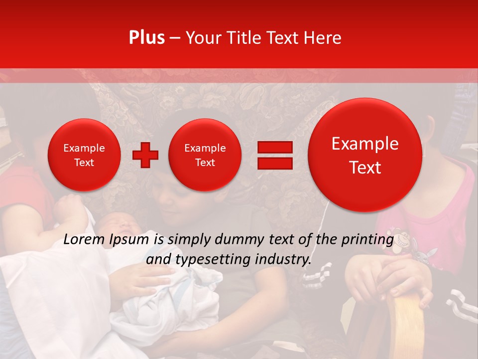 Kids Admiring Their Newborn Brother And Cousin At The Birthing Center. PowerPoint Template