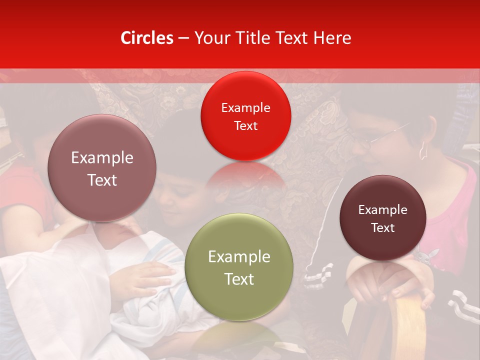 Kids Admiring Their Newborn Brother And Cousin At The Birthing Center. PowerPoint Template