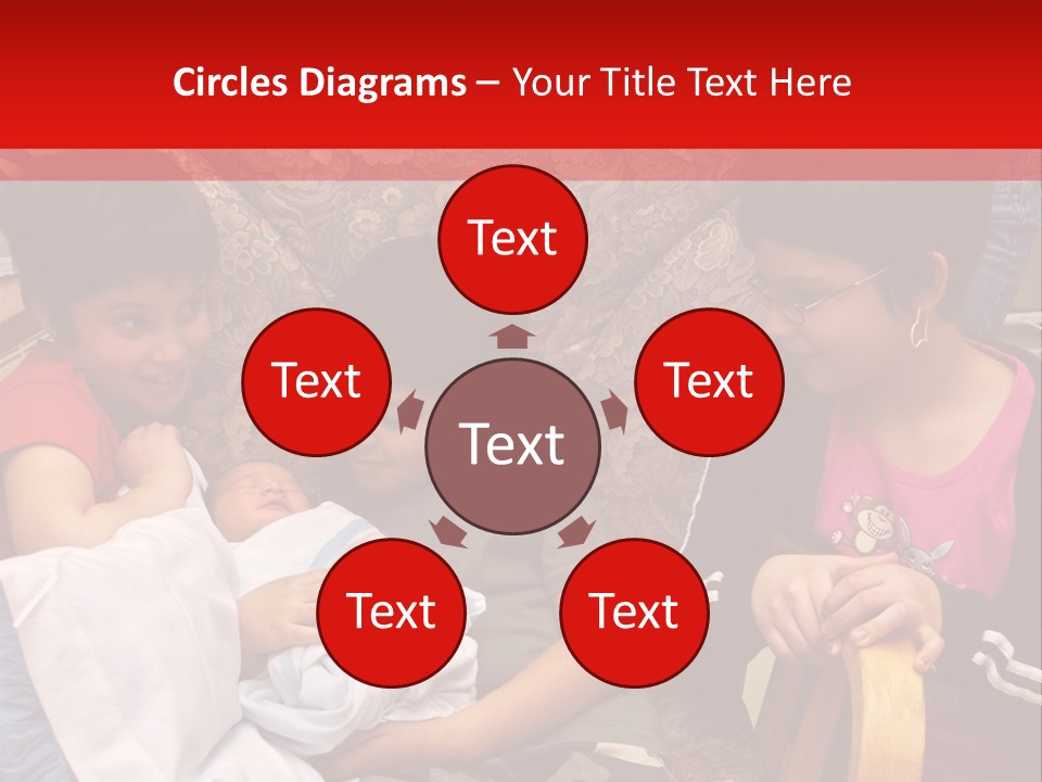 Kids Admiring Their Newborn Brother And Cousin At The Birthing Center. PowerPoint Template