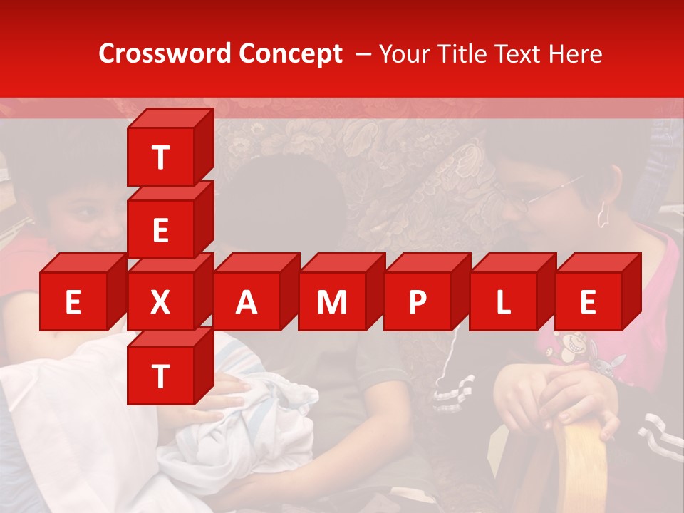 Kids Admiring Their Newborn Brother And Cousin At The Birthing Center. PowerPoint Template