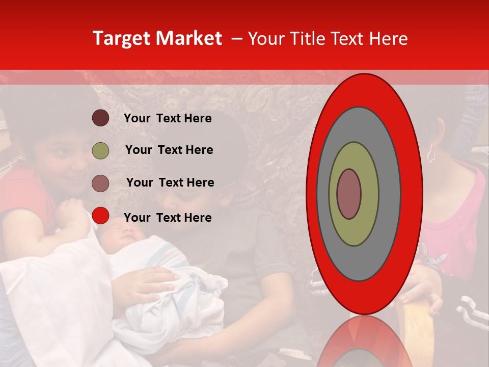 Kids Admiring Their Newborn Brother And Cousin At The Birthing Center. PowerPoint Template