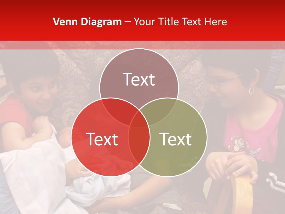 Kids Admiring Their Newborn Brother And Cousin At The Birthing Center. PowerPoint Template