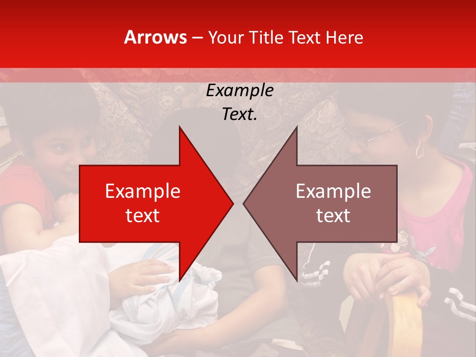 Kids Admiring Their Newborn Brother And Cousin At The Birthing Center. PowerPoint Template