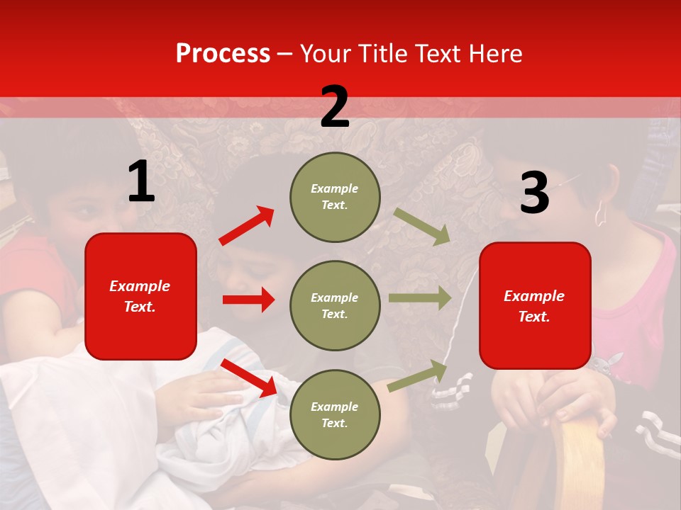 Kids Admiring Their Newborn Brother And Cousin At The Birthing Center. PowerPoint Template
