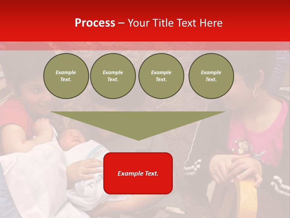 Kids Admiring Their Newborn Brother And Cousin At The Birthing Center. PowerPoint Template