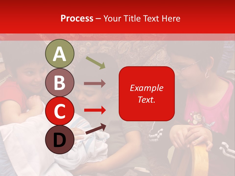 Kids Admiring Their Newborn Brother And Cousin At The Birthing Center. PowerPoint Template