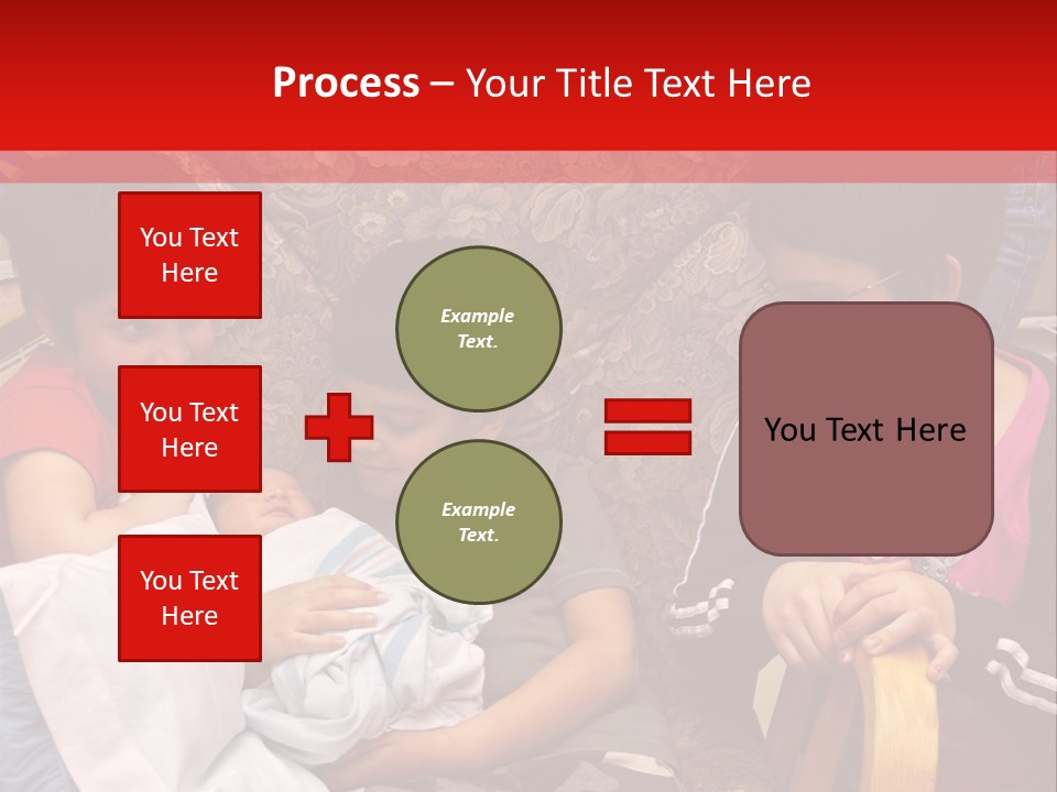 Kids Admiring Their Newborn Brother And Cousin At The Birthing Center. PowerPoint Template