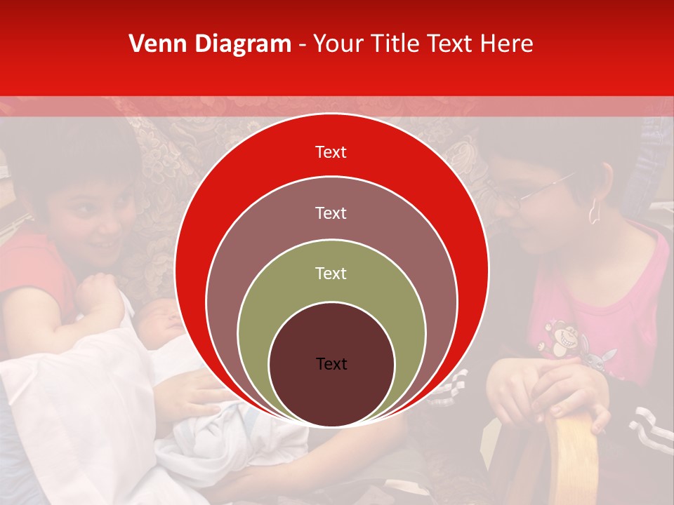 Kids Admiring Their Newborn Brother And Cousin At The Birthing Center. PowerPoint Template