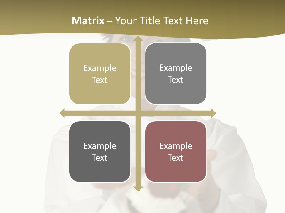 A Friendly Happy Looking Pastry Chef Holding A Dessert She Just Made. Isolated On White. PowerPoint Template