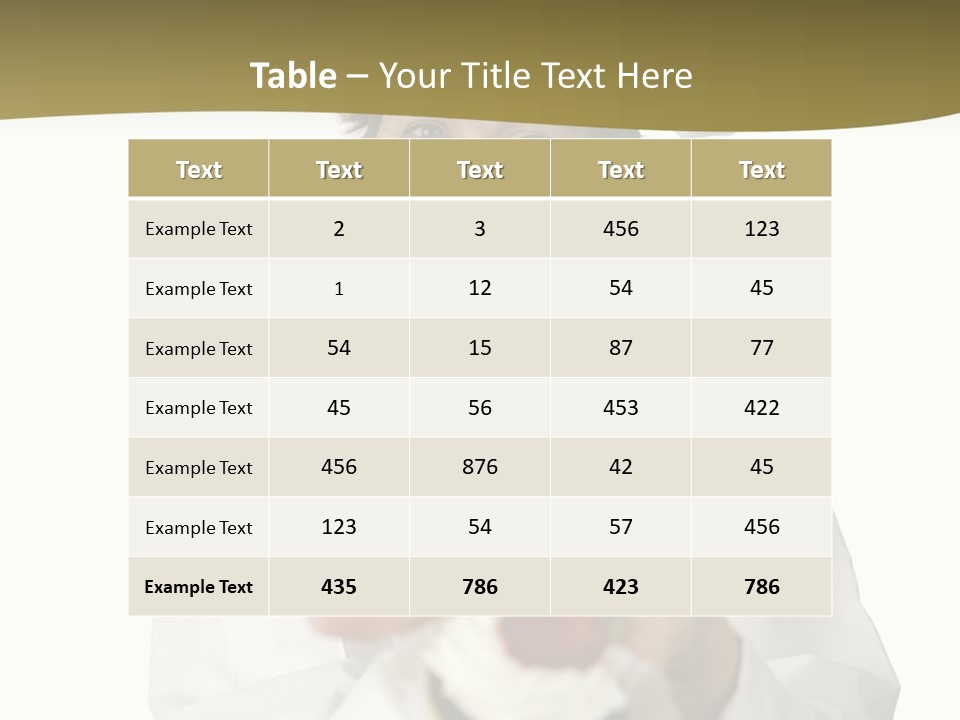 A Friendly Happy Looking Pastry Chef Holding A Dessert She Just Made. Isolated On White. PowerPoint Template