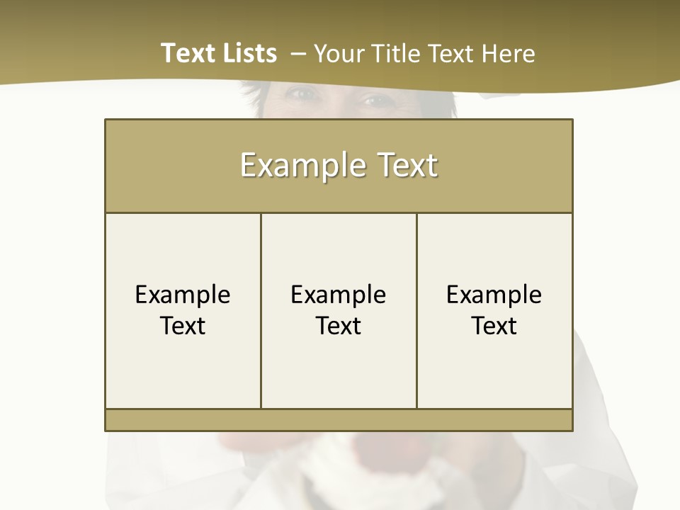 A Friendly Happy Looking Pastry Chef Holding A Dessert She Just Made. Isolated On White. PowerPoint Template