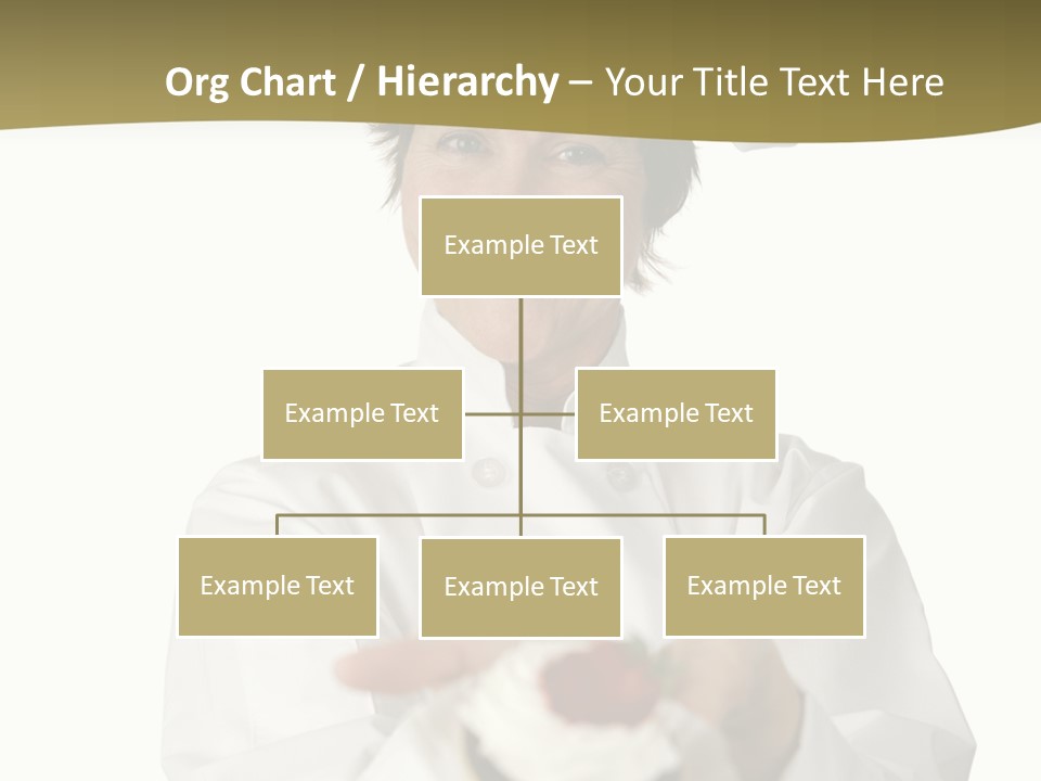 A Friendly Happy Looking Pastry Chef Holding A Dessert She Just Made. Isolated On White. PowerPoint Template