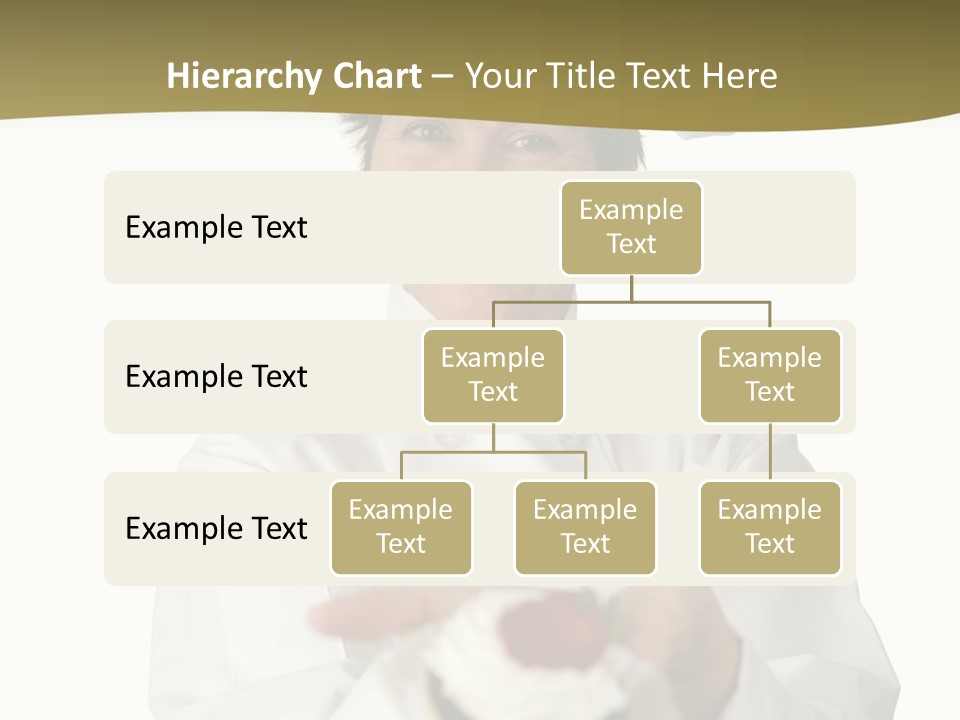A Friendly Happy Looking Pastry Chef Holding A Dessert She Just Made. Isolated On White. PowerPoint Template