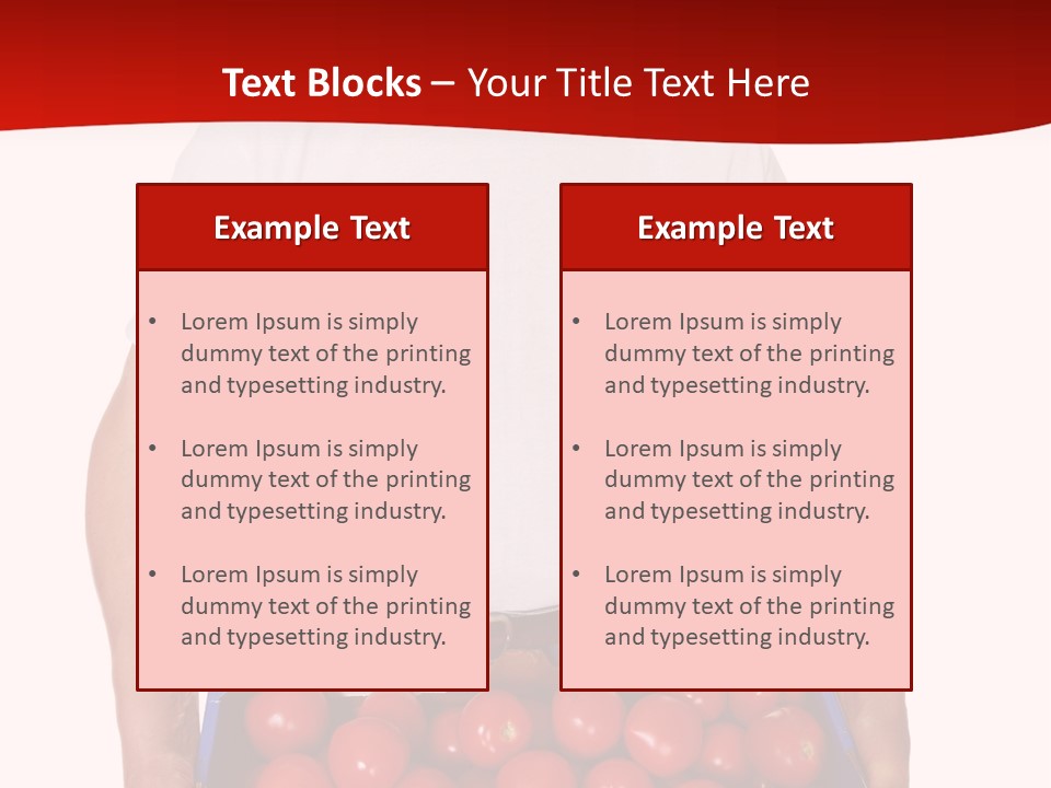 Delivery Man With Box Of Fresh Tomatoes Isolated On White. PowerPoint Template