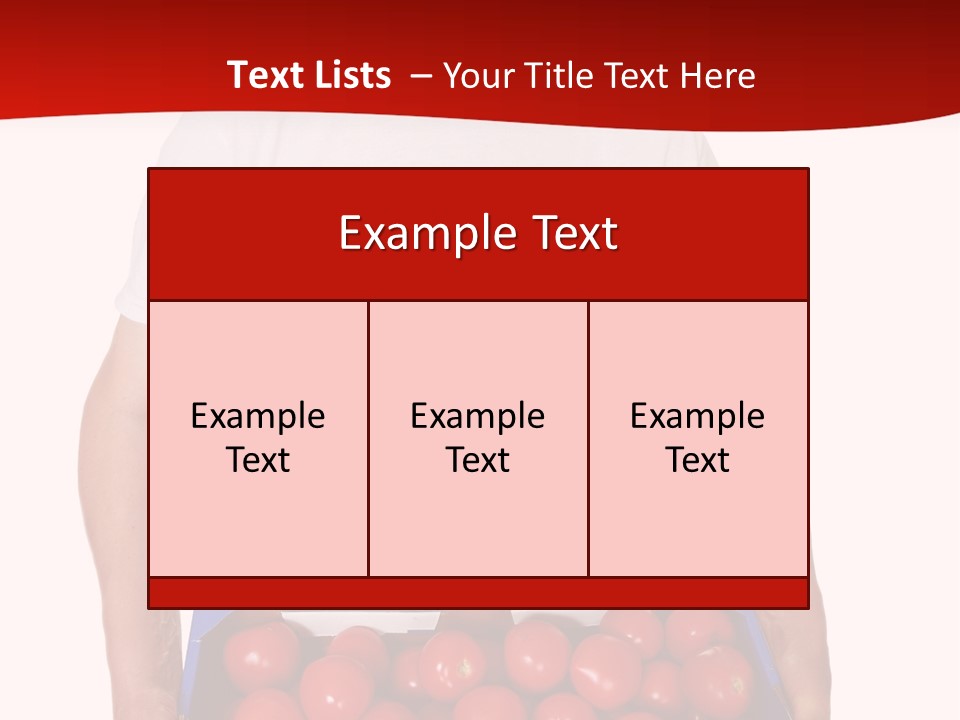 Delivery Man With Box Of Fresh Tomatoes Isolated On White. PowerPoint Template